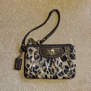 Coach Brown and Black Wristlet with Leather Accents